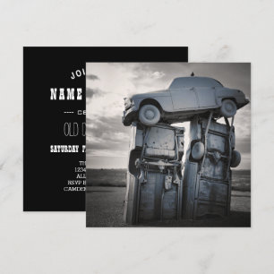 carhenge stacked cars invitation