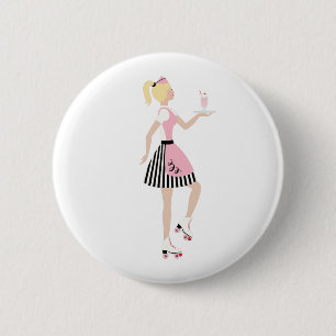 Carhop Girl 6 Cm Round Badge