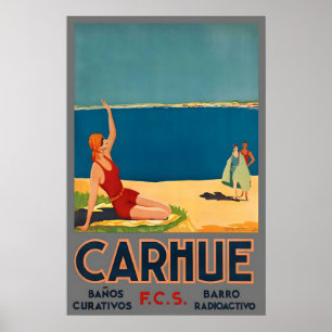 Carhué Buenos Aires Argentine Vintage Travel Poster