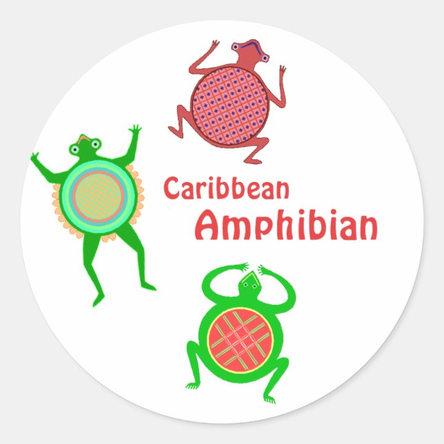 Caribbean Amphibian Classic Round Sticker (Front)