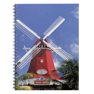 Caribbean, Aruba. Old Mill, converted into 'Mill Spiral Notebook