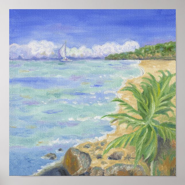 Caribbean Beach art print (Front)