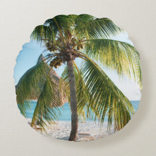 Caribbean Beach Bliss #1 #wall #art Round Cushion