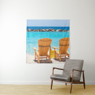 Caribbean Beach Chair Oasis #1 #caribbean #wall  Tapestry