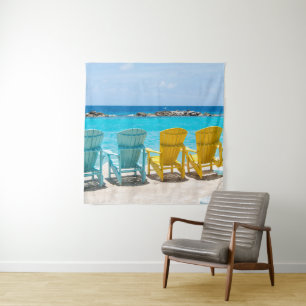 Caribbean Beach Chair Oasis #2 #caribbean #wall Tapestry