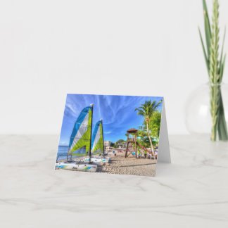Caribbean Beach Footprints Card