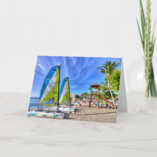 Caribbean Beach Footprints Card