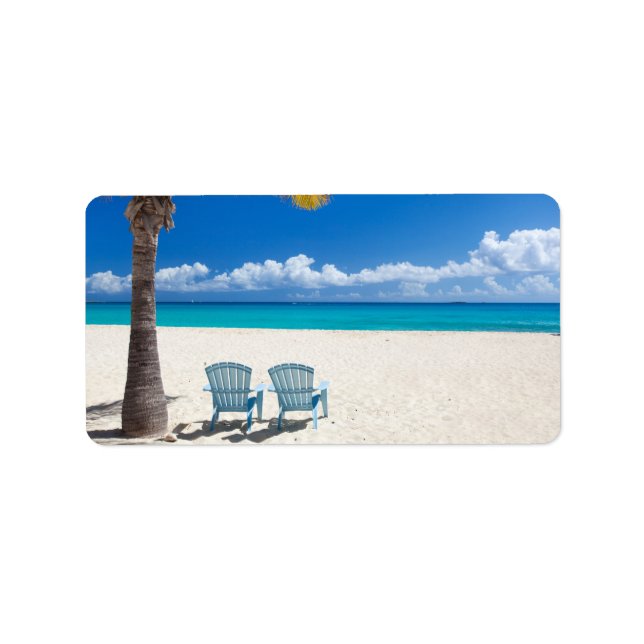 Caribbean beach label (Front)