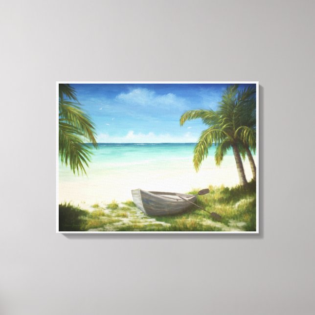 Caribbean Beach Seascape Print – Beached (Front)