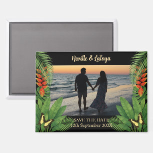 Caribbean Beach Wedding Tropical Save the Date Magnet