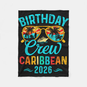 Caribbean birthday crew vacation 2026 family fleece blanket