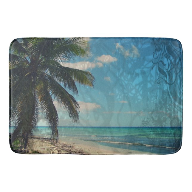 Caribbean Blue Bath Mat (Front)