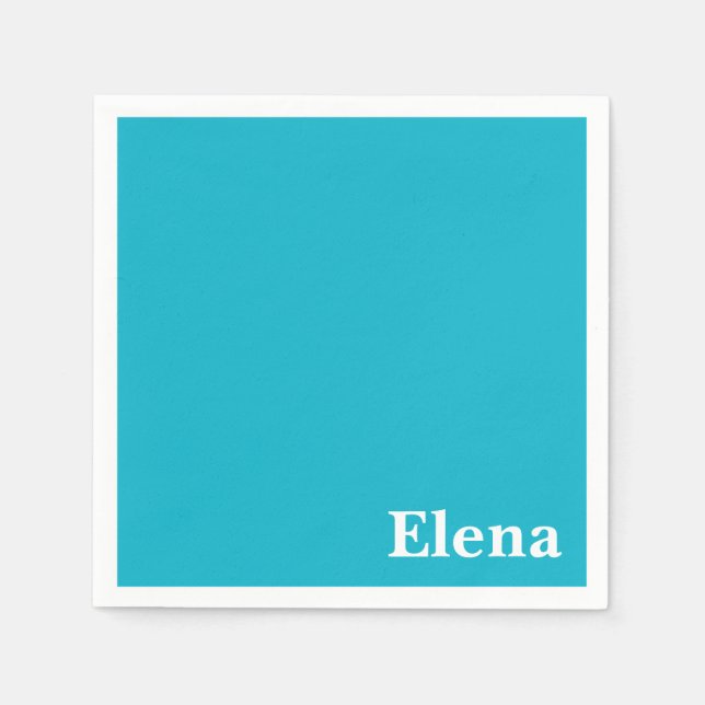 Caribbean Blue Customisable Napkin (Front)