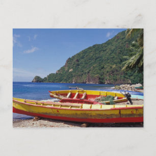 Caribbean, BWI, St. Lucia, Sailboats, Soufriere. Postcard