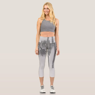 Caribbean Cactus Grove Charm 2 #art #nature Capri Leggings
