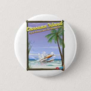 Caribbean, Canouan islands paradise poster. 6 Cm Round Badge