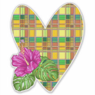 Caribbean Colorful Fabric Madras Tartan