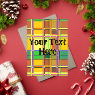 Caribbean Colorful Fabric Madras Tartan Acrylic Invitations