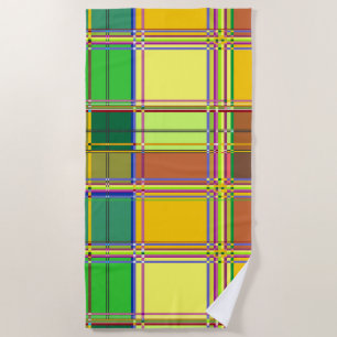 Caribbean Colorful Fabric Madras Tartan Beach Towel