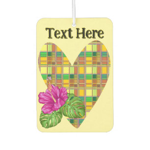 Caribbean Colorful Fabric Madras Tartan Car Air Freshener