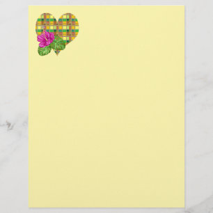 Caribbean Colorful Fabric Madras Tartan Custom Letterhead