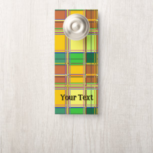 Caribbean Colorful Fabric Madras Tartan Door Hanger