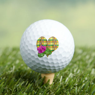 Caribbean Colorful Fabric Madras Tartan Golf Balls