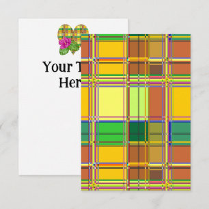 Caribbean Colorful Fabric Madras Tartan Invitation