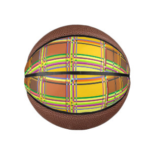 Caribbean Colorful Fabric Madras Tartan Mini Basketball