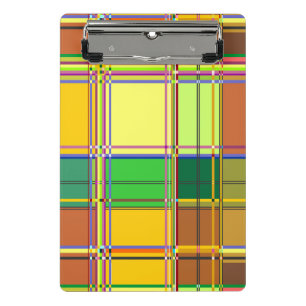 Caribbean Colorful Fabric Madras Tartan Mini Clipboard