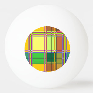 Caribbean Colorful Fabric Madras Tartan Ping Pong Ball