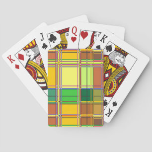 Caribbean Colorful Fabric Madras Tartan Playing Cards