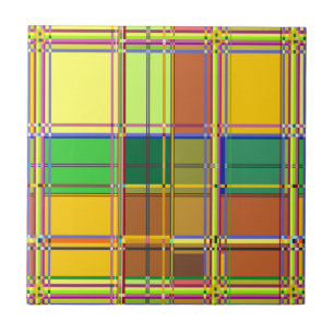 Caribbean Colorful Fabric Madras Tartan Tile