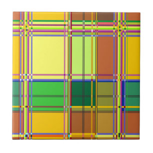 Caribbean Colorful Fabric Madras Tartan Tile
