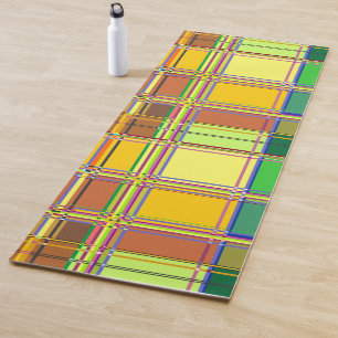 Caribbean Colorful Fabric Madras Tartan Yoga Mat