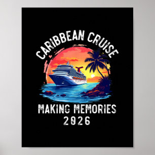 Caribbean Cruise 2026 Souvenir Matching Family Fri Poster
