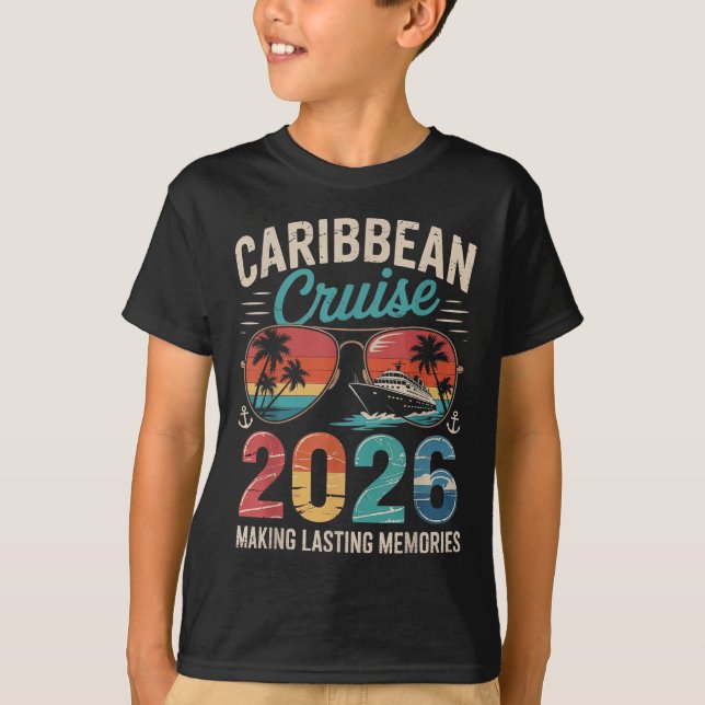 Caribbean Cruise 2026 Vacation Trip Matching Famil T-Shirt (Front)