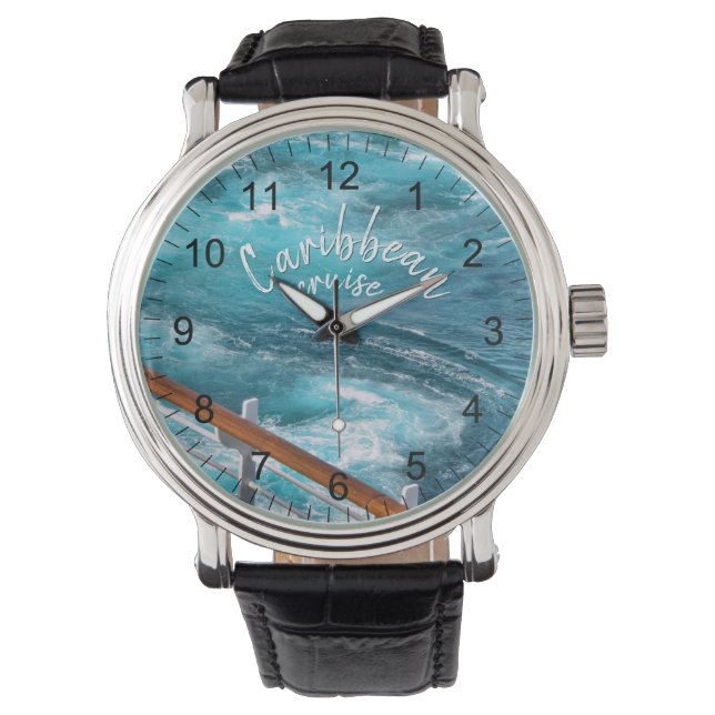 Caribbean Cruise Turquoise Water Travel Photo Watch (Front)