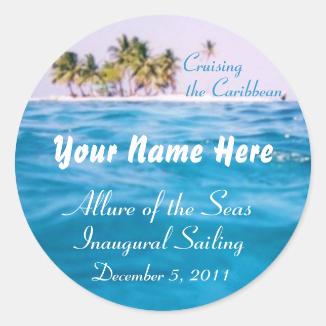 Caribbean Cruising Customisable Stickers (Front)