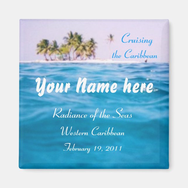 Caribbean Cruising Personalised Magnet (Front)