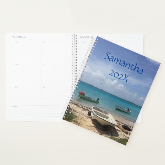 Caribbean Dreaming Bonaire Fishing Boats Ocean Planner (Display)