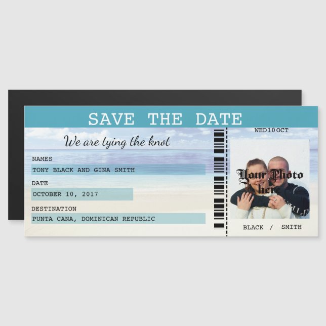 Caribbean Dreamz Wedding Save the Date Magnet (Front/Back)