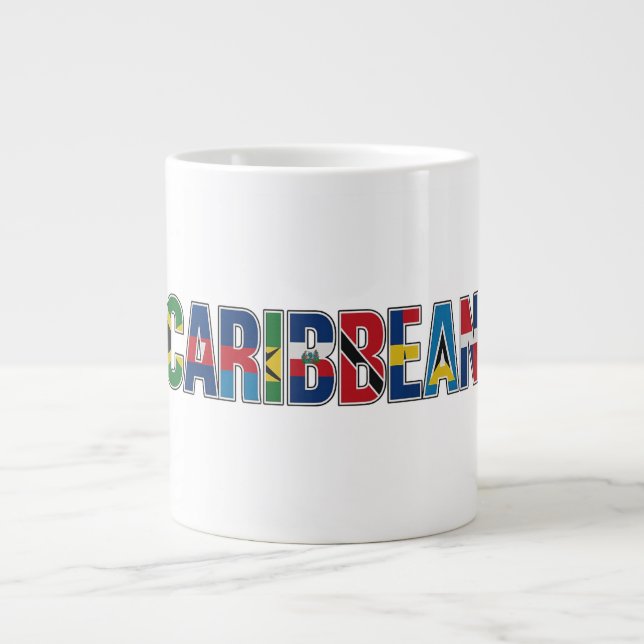 Caribbean Flags Large Coffee Mug (Front)