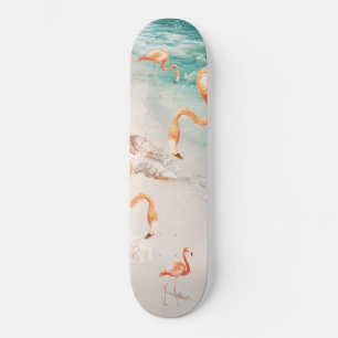Caribbean Flamingo Dream #2 #wall #decor #art Skateboard