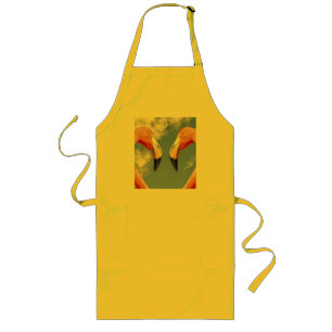 Caribbean flamingo love heart long apron
