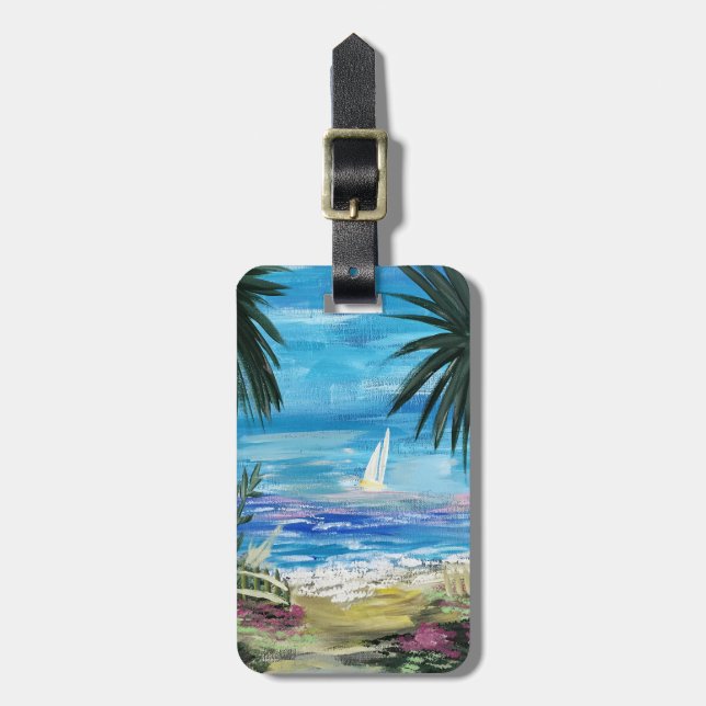 Caribbean Getaway Luggage Tag (Front Vertical)