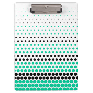 Caribbean Green and Black Polka Dot Clipboard