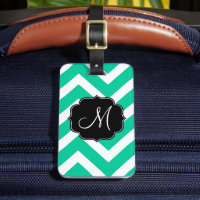 Caribbean Green and White Chevron Stripes