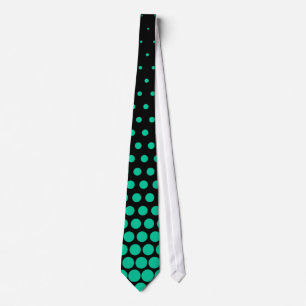 Caribbean Green Polka Dot Modern Black Tie
