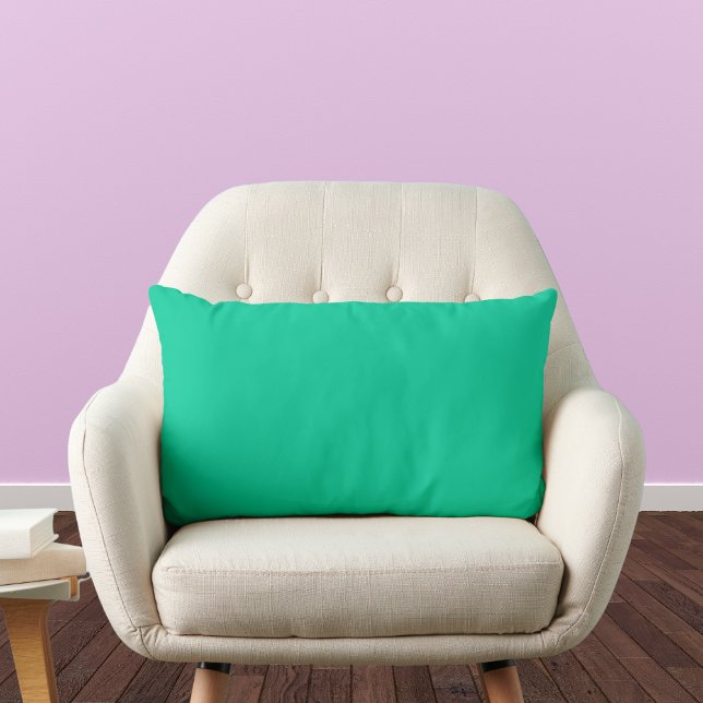 Caribbean Green Solid Colour Lumbar Cushion (Creator Uploaded)